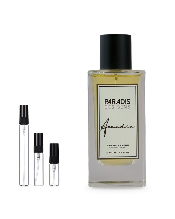 Paradis des Sens Arcadia sample – decant in glazen sprayflesje (2, 5 of 10 ml)