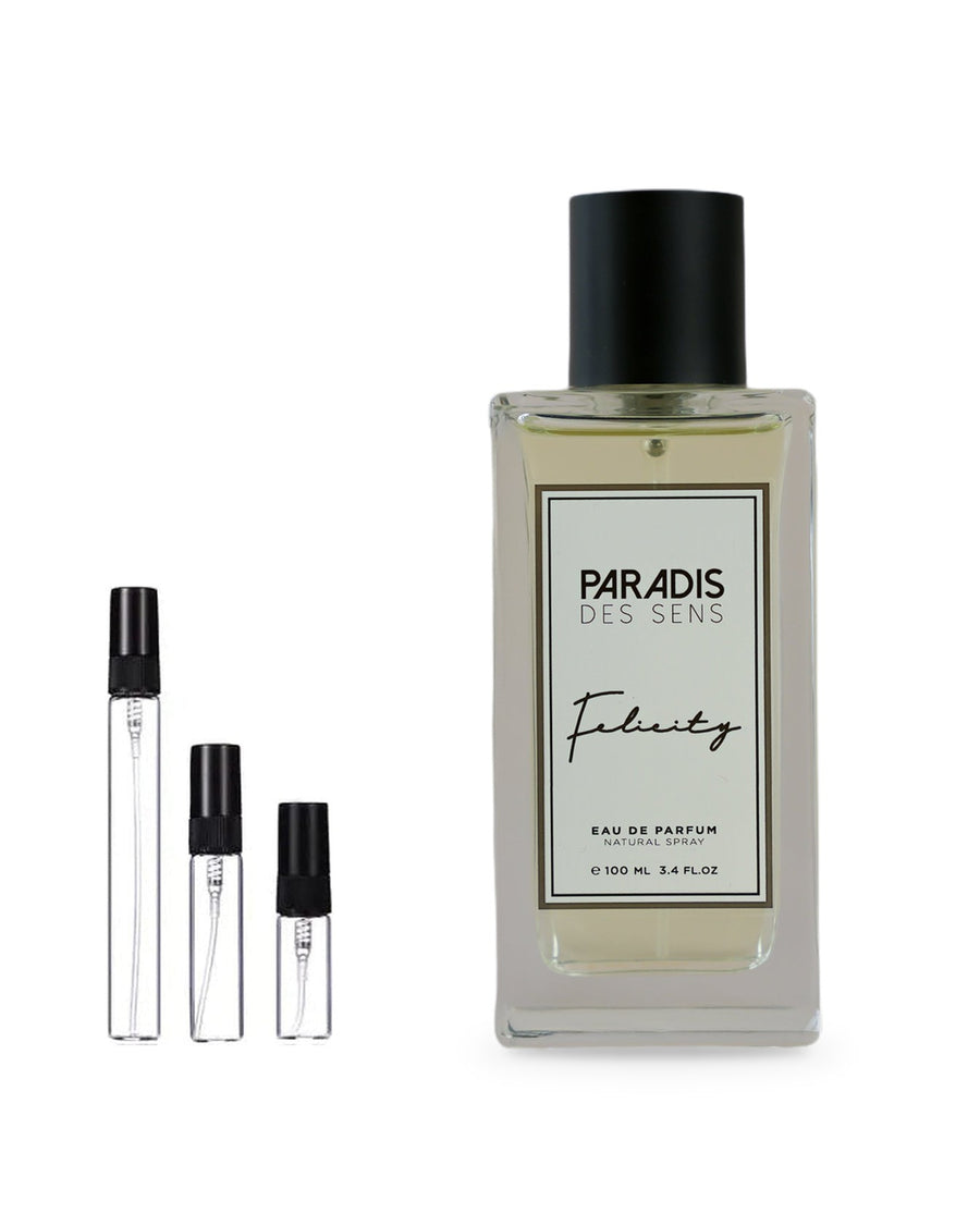 Paradis des Sens Felicity sample – decant in glazen sprayflesje (2, 5 of 10 ml)