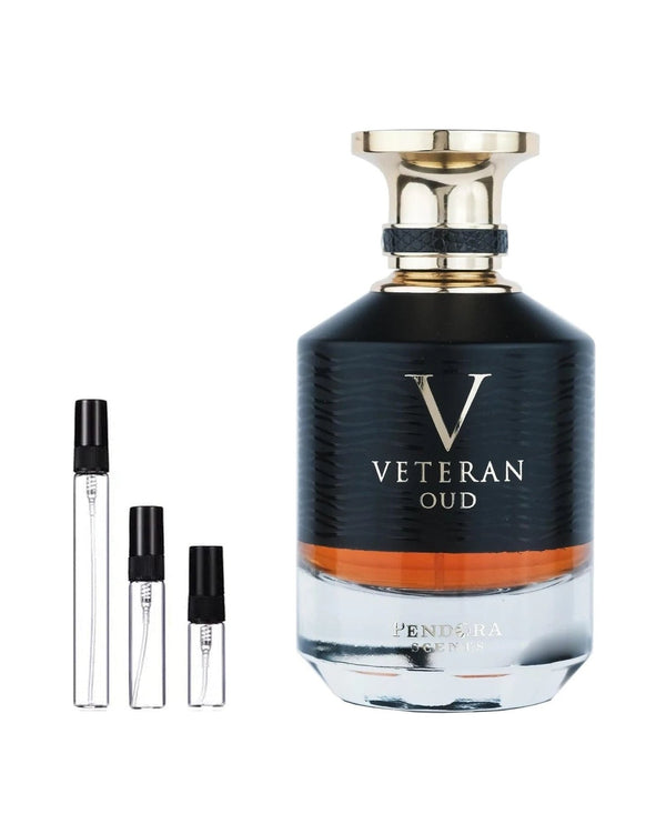 Pendora Scents Veteran Oud sample – decant in glazen sprayflesje (2, 5 of 10 ml)
