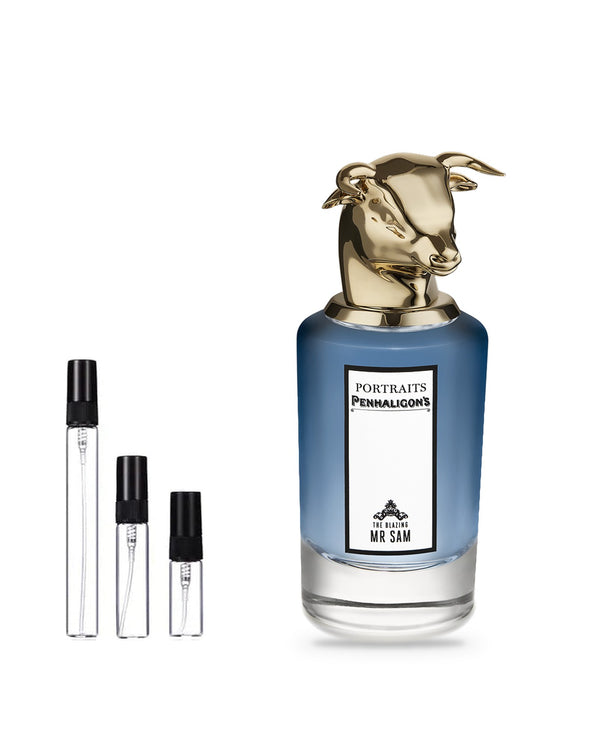 Penhaligon's The Blazing Mr Sam sample – decant in glazen sprayflesje (2, 5 of 10 ml)