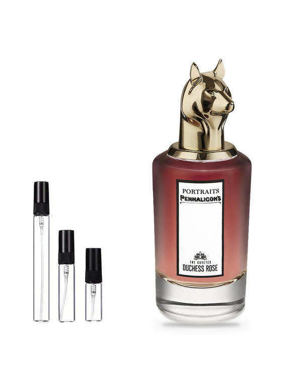 Penhaligon's The Coveted Duchess Rose sample – decant in glazen sprayflesje (2, 5 of 10 ml)