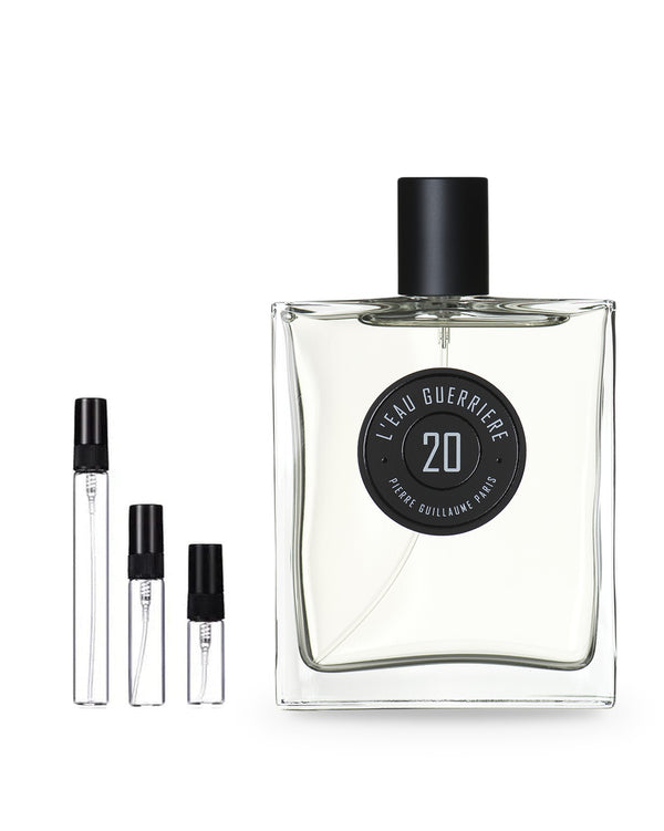 Pierre Guillaume Paris 20 L'Eau Guerriere sample – decant in glazen sprayflesje (2, 5 of 10 ml)