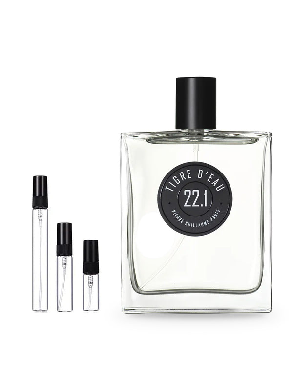 Pierre Guillaume Paris 22.1 Tigre d'Eau sample – decant in glazen sprayflesje (2, 5 of 10 ml)