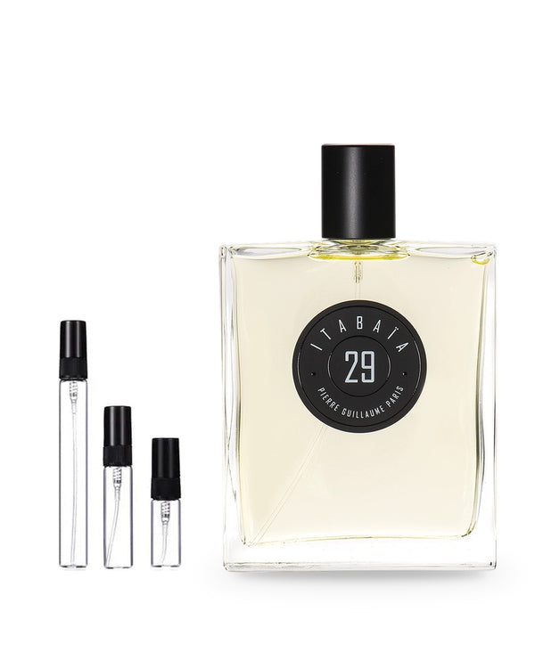Pierre Guillaume Paris 29 Itabaia sample – decant in glazen sprayflesje (2, 5 of 10 ml)