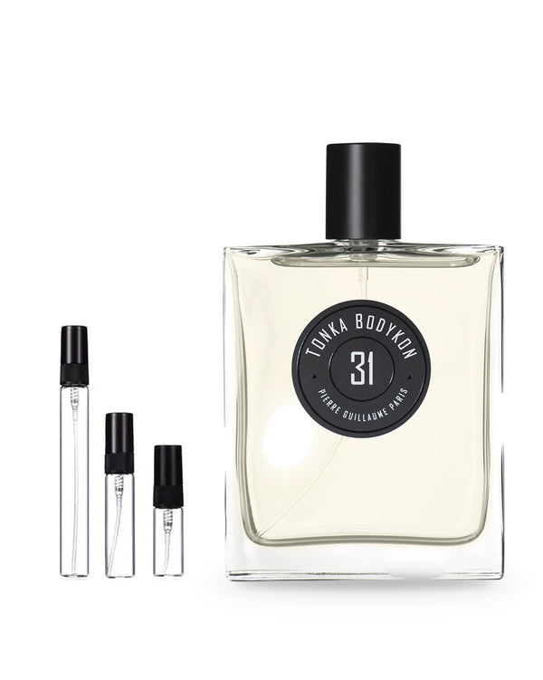 Pierre Guillaume Paris 31 Tonka Bodykon sample – decant in glazen sprayflesje (2, 5 of 10 ml)