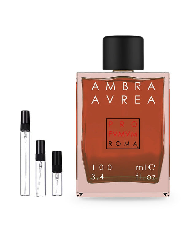 Profumum Roma Ambra Aurea sample – decant in glazen sprayflesje (2, 5 of 10 ml)