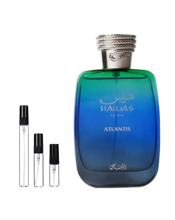 Rasasi Hawas Atlantis sample – decant in glazen sprayflesje (2, 5 of 10 ml)