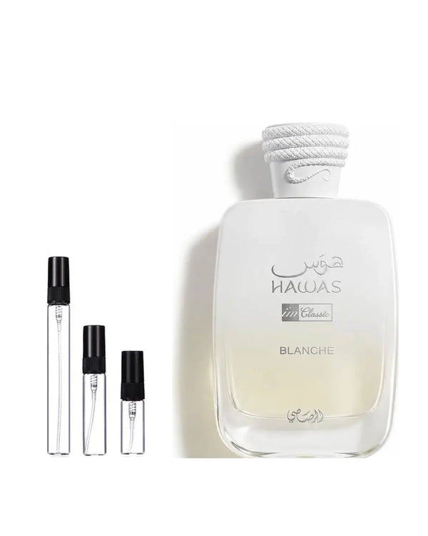 Rasasi Hawas Blanche sample – decant in glazen sprayflesje (2, 5 of 10 ml)