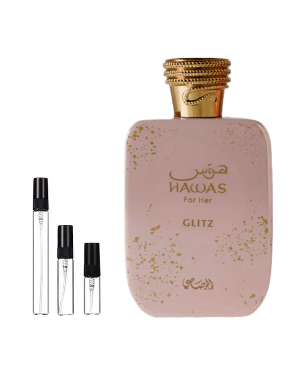 Rasasi Hawas Glitz sample – decant in glazen sprayflesje (2, 5 of 10 ml)