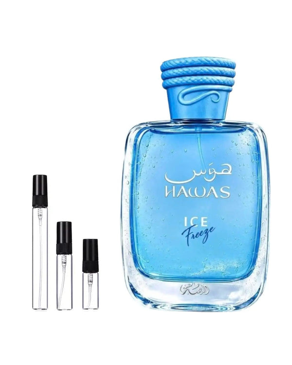 Rasasi Hawas Ice Freeze sample – decant in glazen sprayflesje (2, 5 of 10 ml)