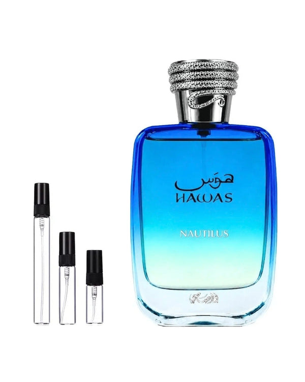 Rasasi Hawas Nautilus sample – decant in glazen sprayflesje (2, 5 of 10 ml)