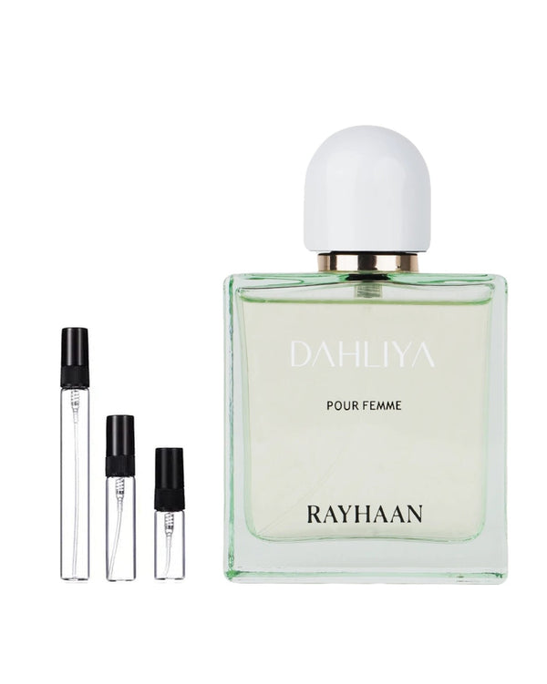 Rayhaan Dahliya sample – decant in glazen sprayflesje (2, 5 of 10 ml)