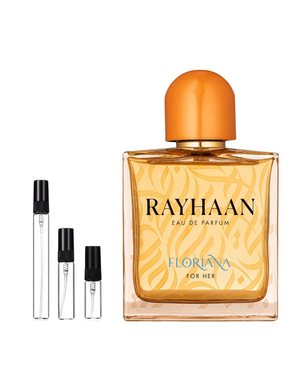 Rayhaan Floriana sample – decant in glazen sprayflesje (2, 5 of 10 ml)