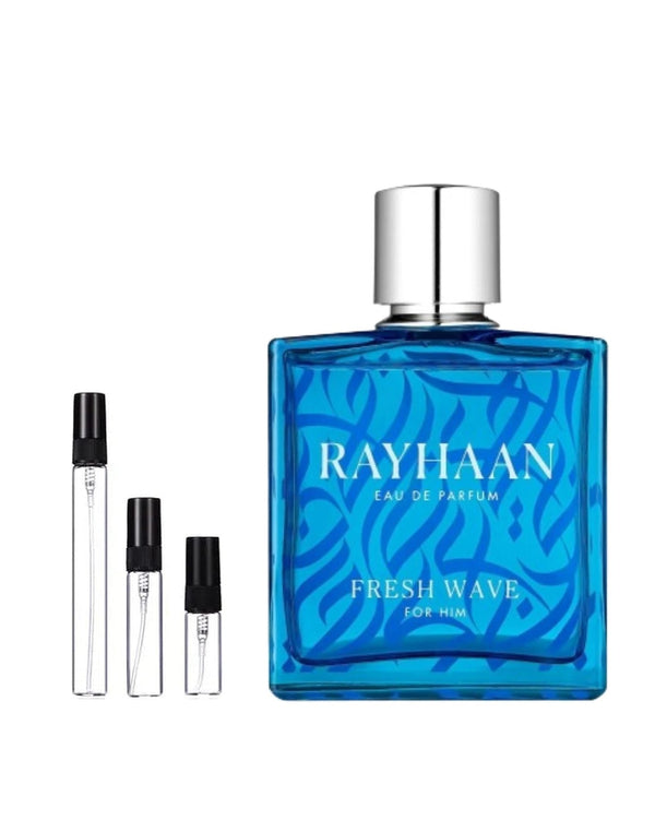 Rayhaan Fresh Wave sample – decant in glazen sprayflesje (2, 5 of 10 ml)