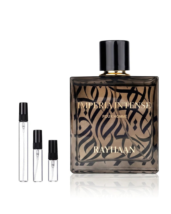 Rayhaan Imperia Intense sample – decant in glazen sprayflesje (2, 5 of 10 ml)