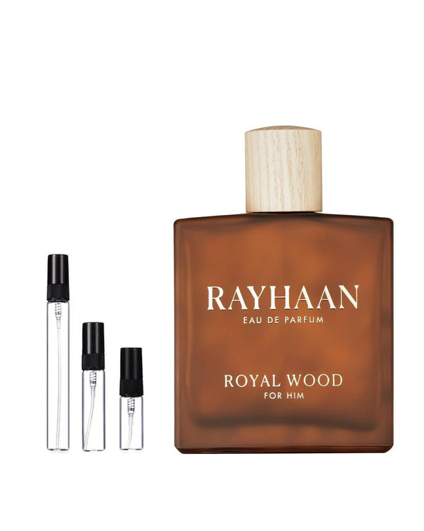 Rayhaan Royal Wood sample – decant in glazen sprayflesje (2, 5 of 10 ml)