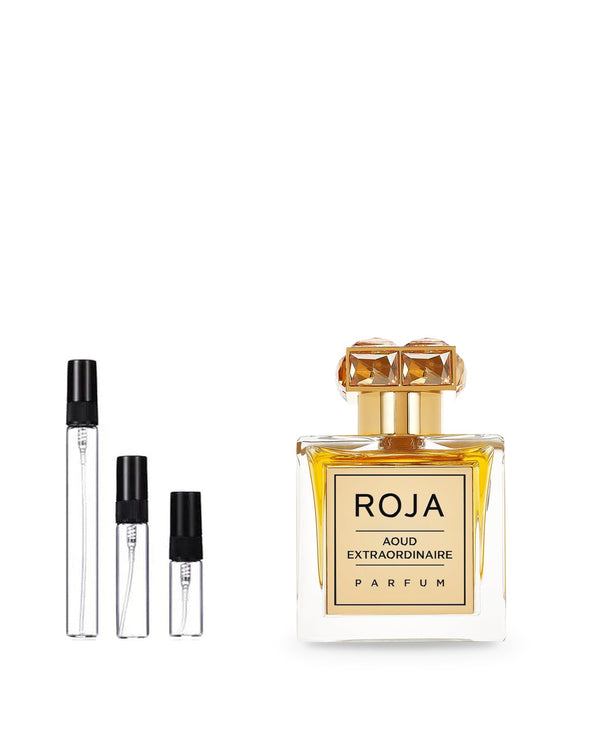 Roja Parfums Aoud Extraordinaire sample – decant in glazen sprayflesje (2, 5 of 10 ml)