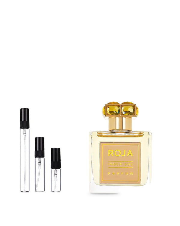 Roja Parfums Isola Sol sample – decant in glazen sprayflesje (2, 5 of 10 ml)