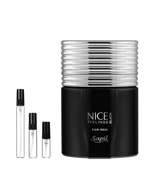 Sapil Nice Feelings Black sample – decant in glazen sprayflesje (2, 5 of 10 ml)
