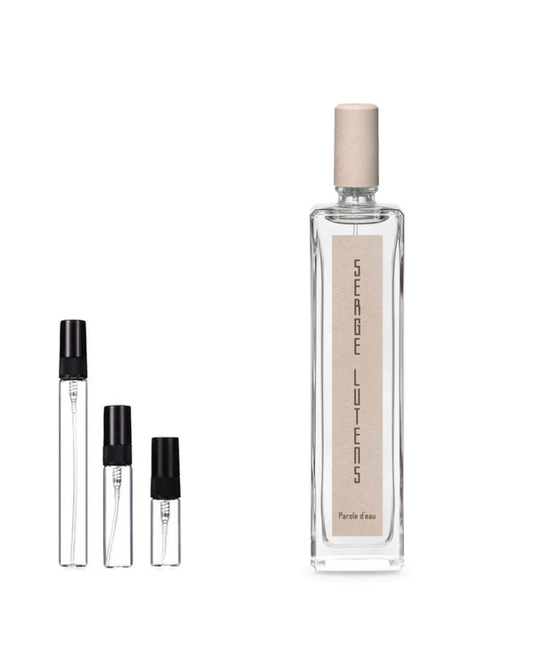 Serge Lutens Parole d'eau sample – decant in glazen sprayflesje (2, 5 of 10 ml)
