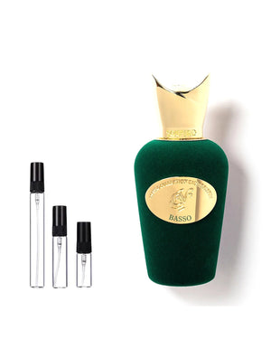 Sospiro Basso sample – decant in glazen sprayflesje (2, 5 of 10 ml)