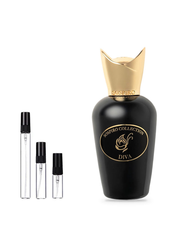Sospiro Diva sample – decant in glazen sprayflesje (2, 5 of 10 ml)