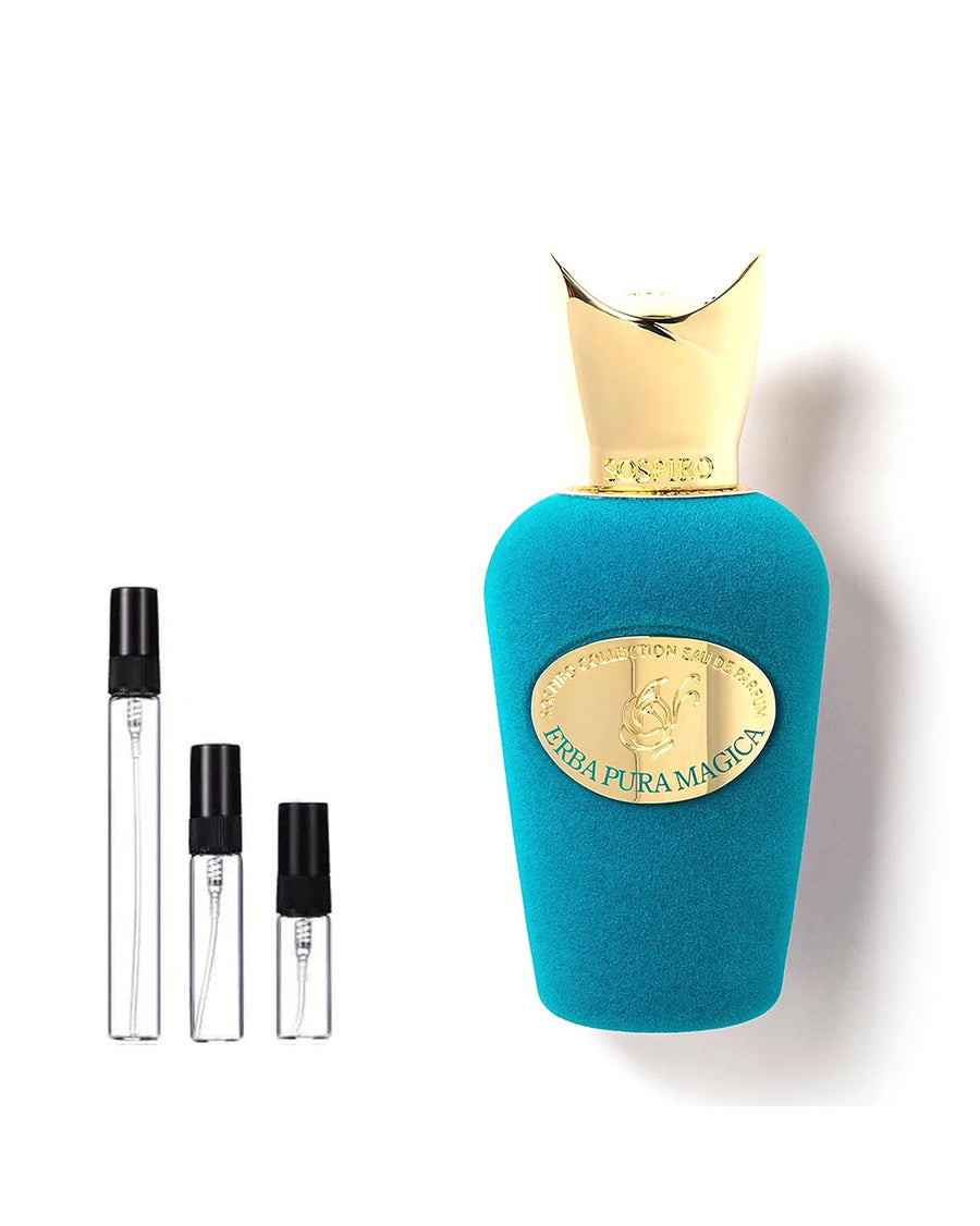 Sospiro Erba Pura Magica sample – decant in glazen sprayflesje (2, 5 of 10 ml)