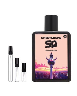 Street Origins Berlin Rave sample – decant in glazen sprayflesje (2, 5 of 10 ml)