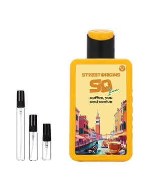 Street Origins Coffee, You and Venice sample – decant in glazen sprayflesje (2, 5 of 10 ml)