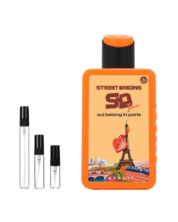 Street Origins Oui Belong In Paris sample – decant in glazen sprayflesje (2, 5 of 10 ml)