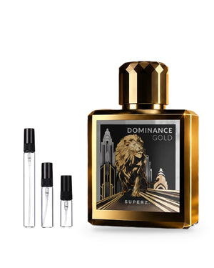 Superz. Dominance Gold sample – decant in glazen sprayflesje (2, 5 of 10 ml)