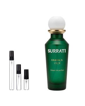 Surrati Fabrica 1929 sample – decant in glazen sprayflesje (2, 5 of 10 ml)