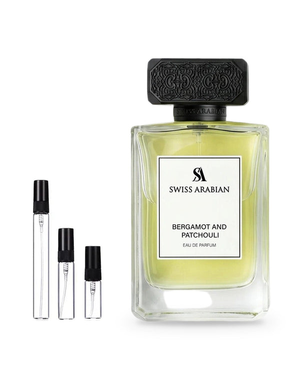 Swiss Arabian Bergamot and Patchouli sample – decant in glazen sprayflesje (2, 5 of 10 ml)