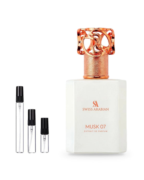 Swiss Arabian Musk 07 sample – decant in glazen sprayflesje (2, 5 of 10 ml)