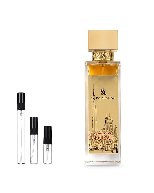 Swiss Arabian Opulence of Dubai sample – decant in glazen sprayflesje (2, 5 of 10 ml)