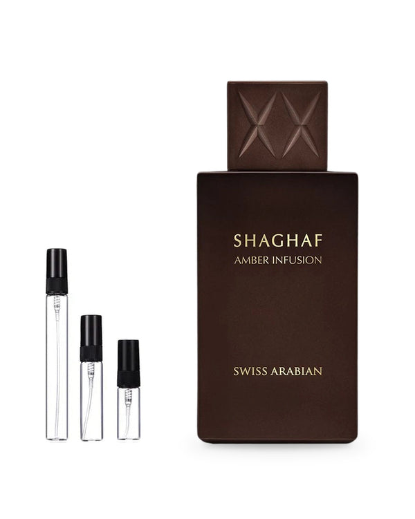 Swiss Arabian Shaghaf Amber Infusion sample – decant in glazen sprayflesje (2, 5 of 10 ml)
