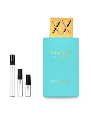 Swiss Arabian Shaghaf Oud Tonka sample – decant in glazen sprayflesje (2, 5 of 10 ml)