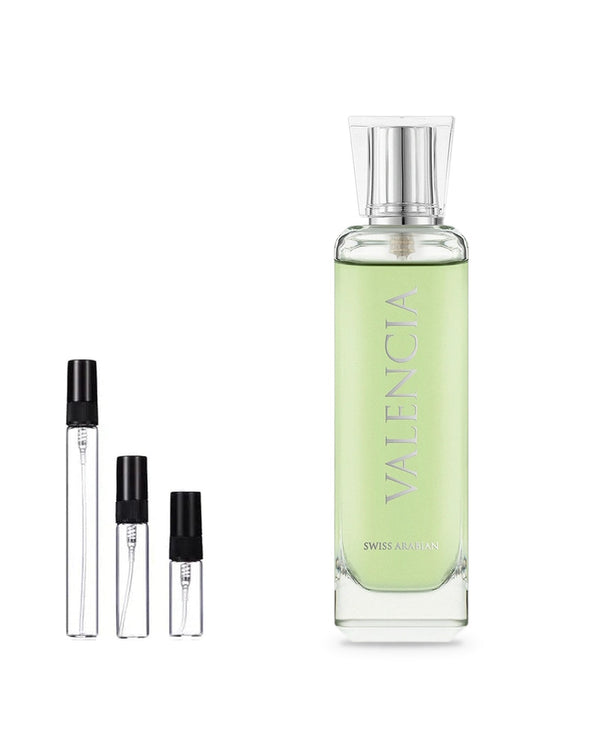 Swiss Arabian Valencia sample – decant in glazen sprayflesje (2, 5 of 10 ml)