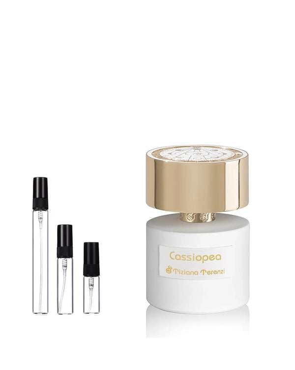 Tiziana Terenzi Cassiopea Extrait de Parfum Sample – 2, 5 of 10 ml decant in glazen sprayflesje
