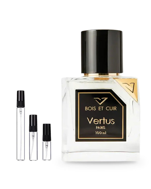 Vertus Bois Et Cuir sample – decant in glazen sprayflesje (2, 5 of 10 ml)