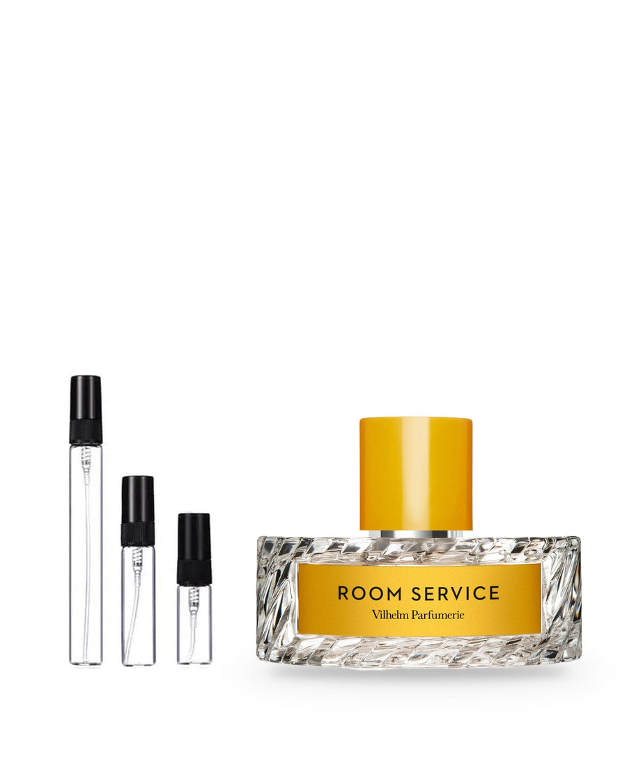 Vilhelm Parfumerie Room Service sample – decant in glazen sprayflesje (2, 5 of 10 ml)
