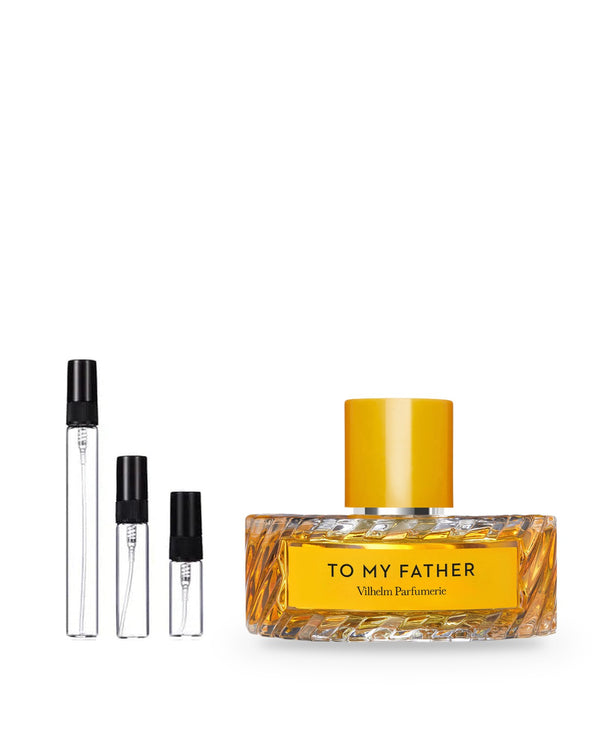 Vilhelm Parfumerie To My Father sample – decant in glazen sprayflesje (2, 5 of 10 ml)
